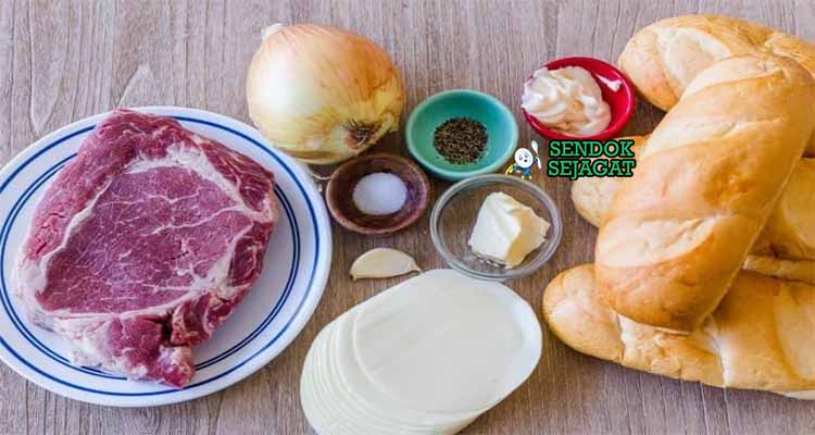 bahan bahan membuat Philly Cheesesteak
