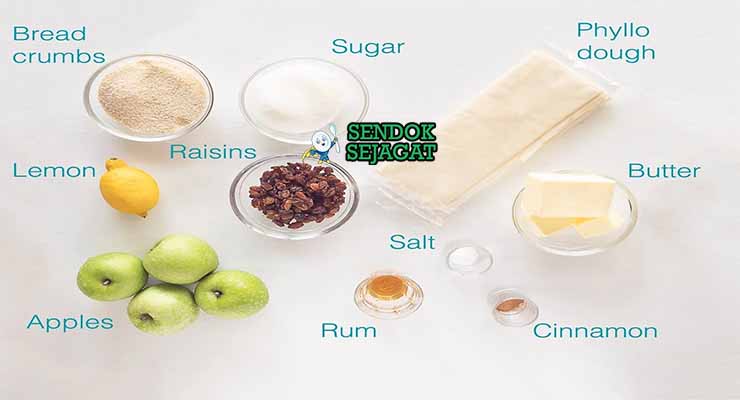 bahan bahan membuat Apfelstrudel