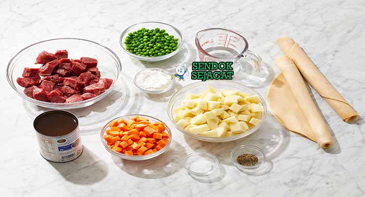 bahan bahan membuat Beef and Mushroom Pie khas australia