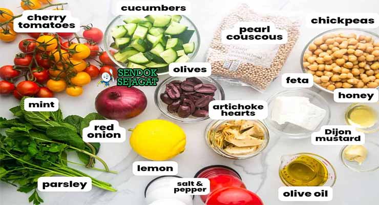bahan bahan membuat Couscous Salad khas afrika utara