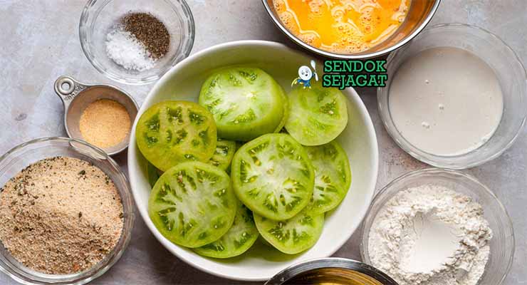 bahan bahan membuat Fried Green Tomatoes