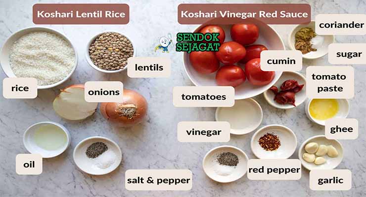 bahan bahan membuat koshari