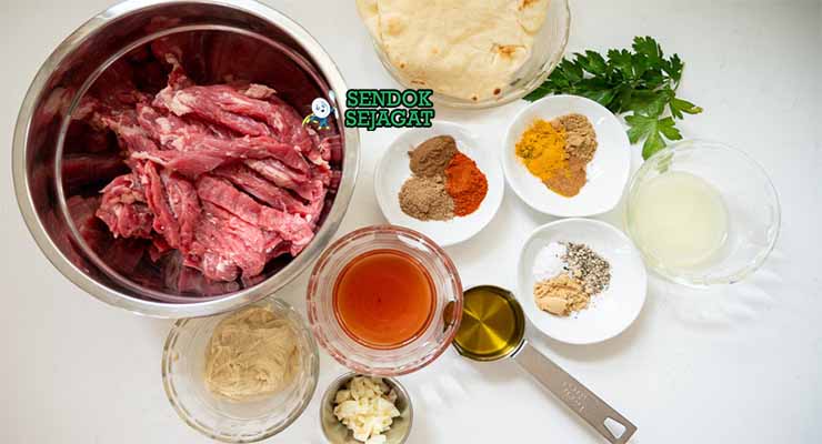 bahan bahan membuat Lamb Shawarma