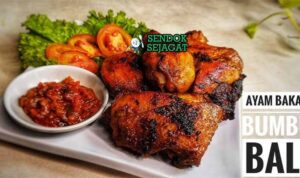 Ayam bakar bumbu Bali siap saji dari Sendok Sejagat dengan sambal matah.