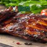 Iga Bakar Kecap khas Makassar dari Sendok Sejagat dengan bumbu smoky.