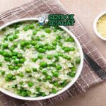 Risi e Bisi lembut dari Sendok Sejagat dengan kacang polong.