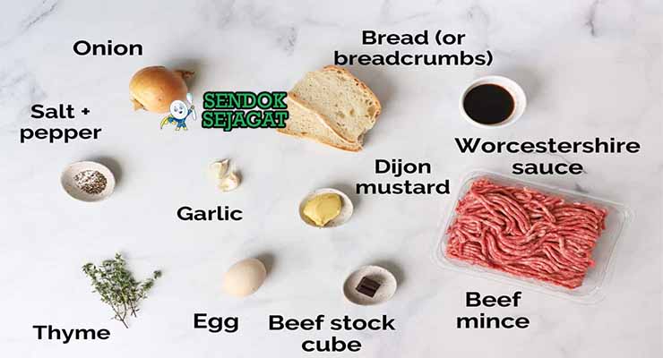 Bahan-bahan untuk resep Aussie Rissoles, termasuk daging sapi dan wortel