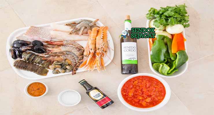 Bahan Cataplana dengan Udang dan Kerang.