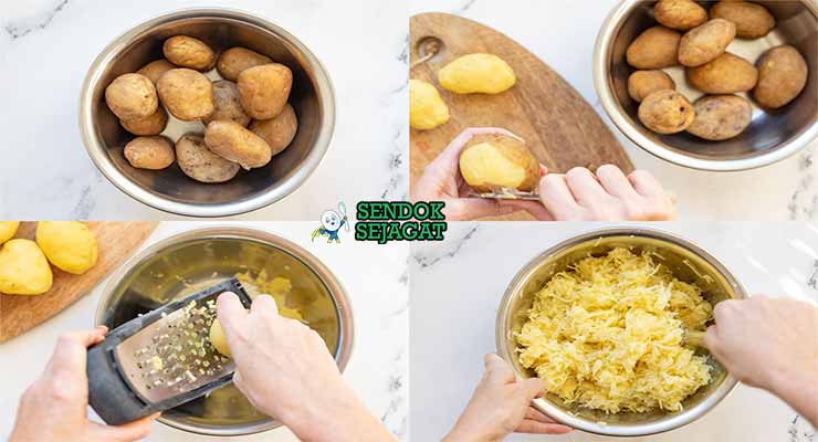 Bahan Rösti dengan Kentang Berpati Swiss.