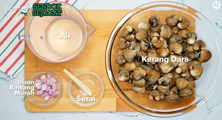Bahan Sate Kerang dengan kerang dan kacang.