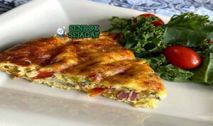 Italian Frittata Sendok Sejagat dengan zucchini.