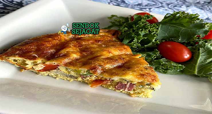 Italian Frittata Sendok Sejagat dengan zucchini.