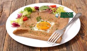 Galette Bretonne Sendok Sejagat dengan keju.
