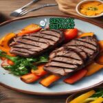 Grilled Emu Sendok Sejagat dengan lemon myrtle.