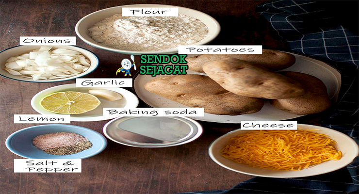 Bahan-bahan untuk Ecuadorian Llapingachos, termasuk kentang dan keju