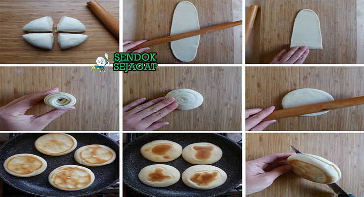 Bahan-bahan untuk Rou Jia Mo, termasuk tepung dan ayam suwir