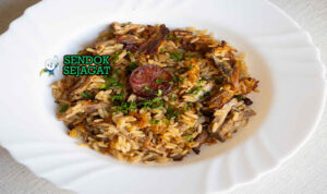 Portuguese Arroz de Pato dengan nasi renyah dan bebek gurih