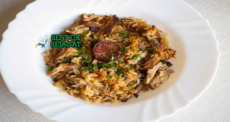 Portuguese Arroz de Pato dengan nasi renyah dan bebek gurih