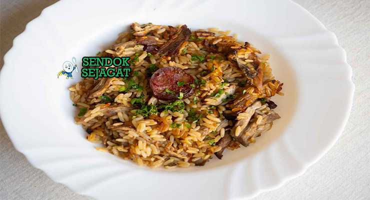 Portuguese Arroz de Pato dengan nasi renyah dan bebek gurih