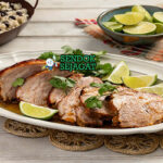 Cuban Mojo Pork Kuba dengan nasi dan kacang hitam