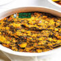 Egusi Soup Nigeria dengan biji egusi, bayam, dan fufu
