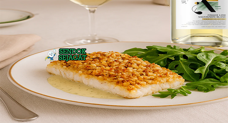 Australian Macadamia Crusted Barramundi dengan lapisan kacang renyah