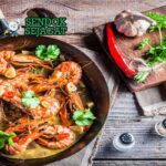 Peri-Peri Prawns Afrika Selatan dengan saus pedas dan lemon