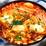 Korean Sundubu Jjigae dengan tahu, seafood, dan telur
