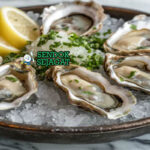 Sydney Rock Oyster Australia dengan saus vinaigrette dan lemon