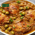 Yassa Senegal dengan ayam marinasi dan kuah bawang gurih