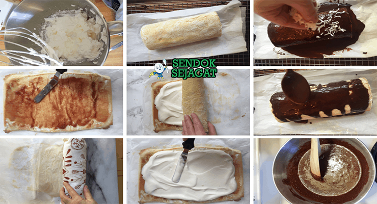 Bahan-bahan untuk Lamington Roll, termasuk tepung dan kelapa parut