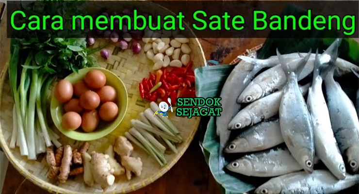 Bahan-bahan untuk Sate Bandeng, termasuk ikan bandeng dan kacang tanah