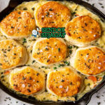 Biscuit Topped Chicken Pie dengan biskuit keemasan dan isian creamy