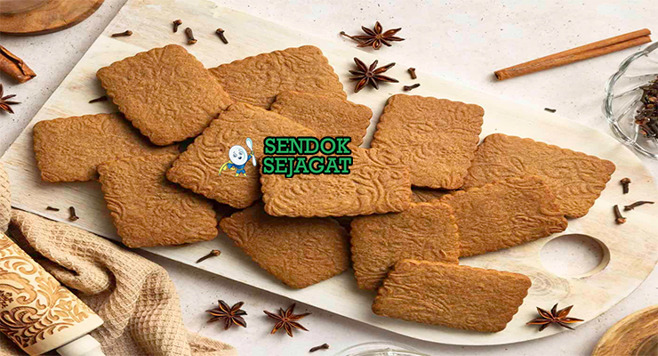 Speculoos Renyah Khas Belgia Speculoos dengan biskuit rempah renyah di piring saji