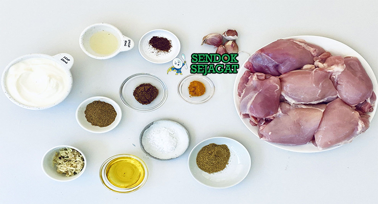 Bahan Ayam Tandoori lengkap ayam yogurt kunyit cabai jinten