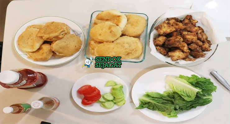 Bahan bake and shark fillet ikan tepung green seasoning chadon beni saus tamarind pineapple