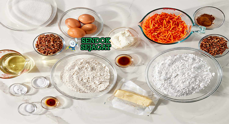 Bahan Carrot Cake lengkap lobak tepung chai poh telur