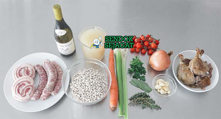 Bahan Cassoulet lengkap kacang sosis bebek bawang wortel tomat