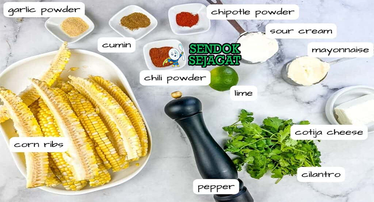 Bahan Grilled Corn Ribs lengkap jagung mentega paprika bawang putih