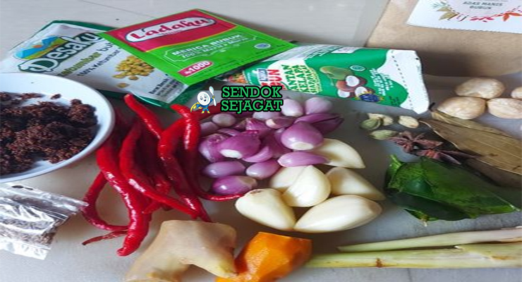 Bahan gulai kambing daging santan serai lengkuas kunyit kemiri cabe