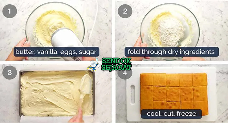 Bahan Lamington Fingers lengkap roti spons cokelat gula kelapa