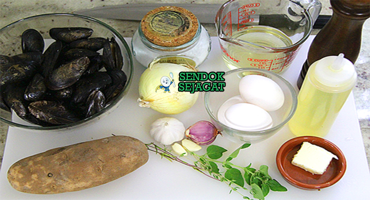 Bahan Moules Frites lengkap kerang bir seledri kentang thyme