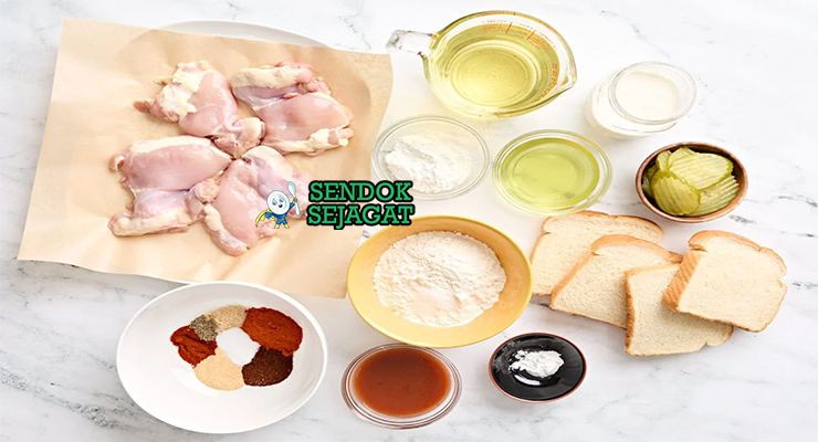 Bahan Nashville Hot Chicken lengkap ayam tepung cayenne lard roti