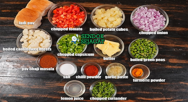 Bahan Pav Bhaji lengkap kentang tomat masala butter pav
