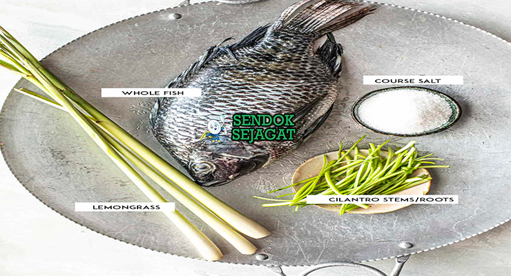Bahan Pla Pao lengkap gurame garam serai pandan daun pisang saus