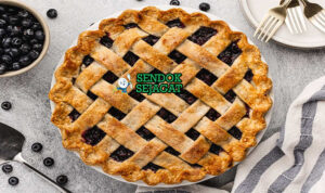 Blueberry Pie slice blueberry bubbling crust flaky di plate saji