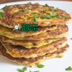 Pumpkin and Feta Fritters golden renyah feta meleleh yogurt mint sauce rocket salad lemon