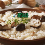 Risotto ai Funghi creamy arborio porcini parmesan di plate saji
