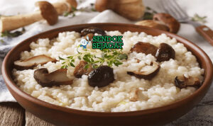 Risotto ai Funghi creamy arborio porcini parmesan di plate saji