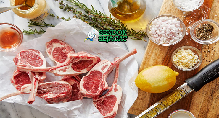 Bahan lamb cutlets with rosemary domba chops rosemary segar garlic lemon olive oil mint jelly